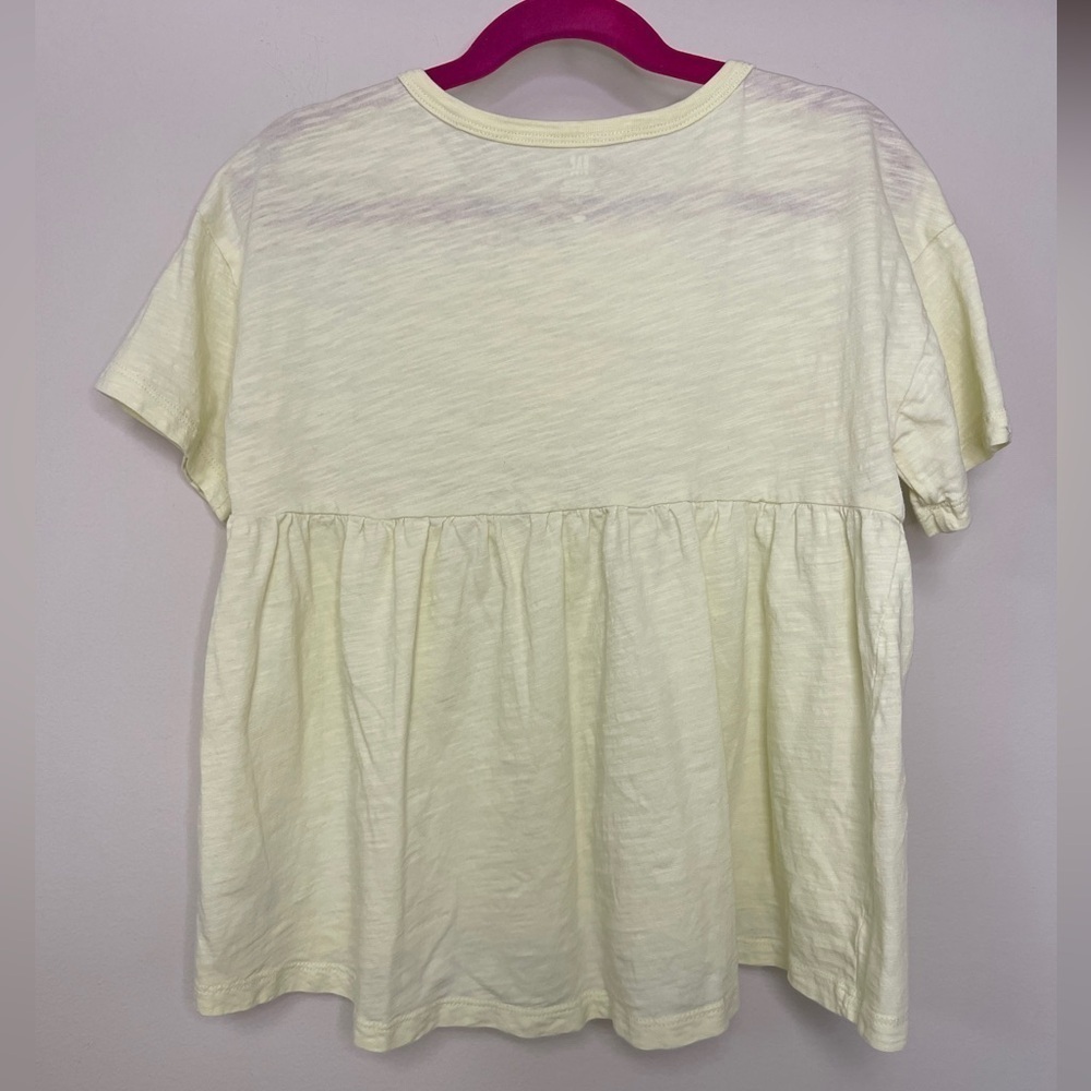 Gap Kids: Girls Yellow Peplum Cotton Short Sleeve T-Shirt, Size M - Picture 3 of 7
